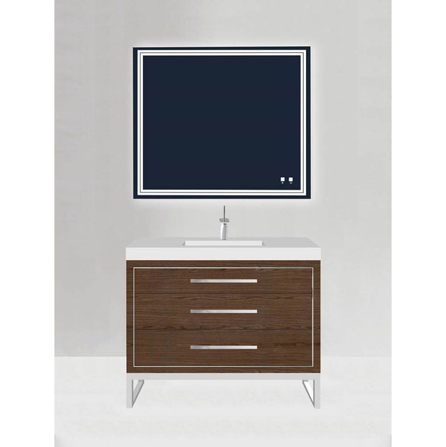 Madeli - Madeli Estate 48C'' Free standing Vanity Cabinet in Brandy/HW: Polished Chrome(PC) - Brandy With Polished Chrome