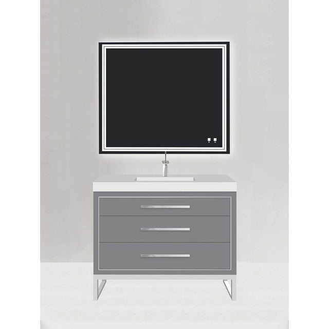 Madeli - Madeli Estate 48C'' Free standing Vanity Cabinet in Studio Grey/HW: Polished Chrome(PC) - Studio Gray With Polished Chrome