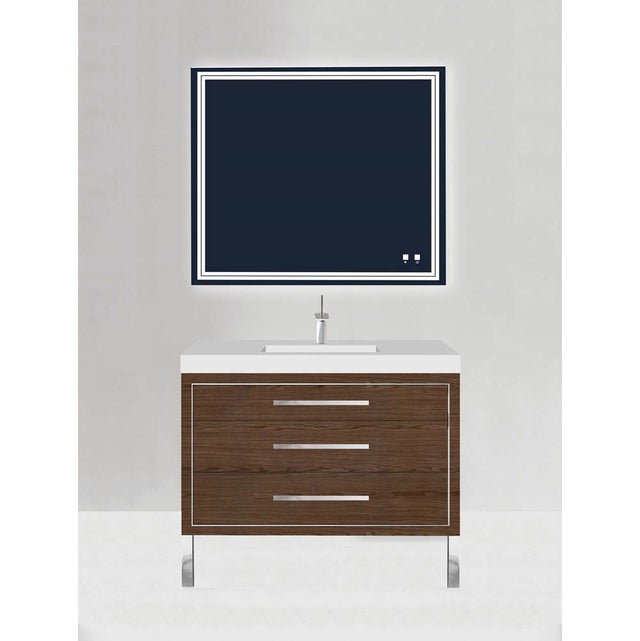 Madeli - Madeli Estate 48C'' Free standing Vanity Cabinet in Brandy/HW: Polished Chrome(PC) - Brandy With Polished Chrome