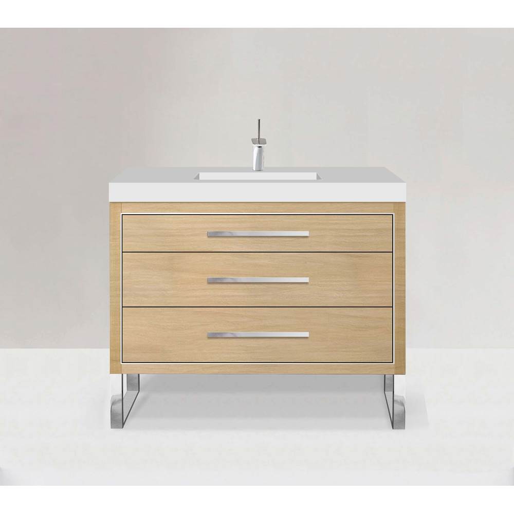 Madeli - Madeli Estate 48C'' Free standing Vanity Cabinet in Natural Oak/HW: Matte Black(MB) - Natural Oak With Matte Black