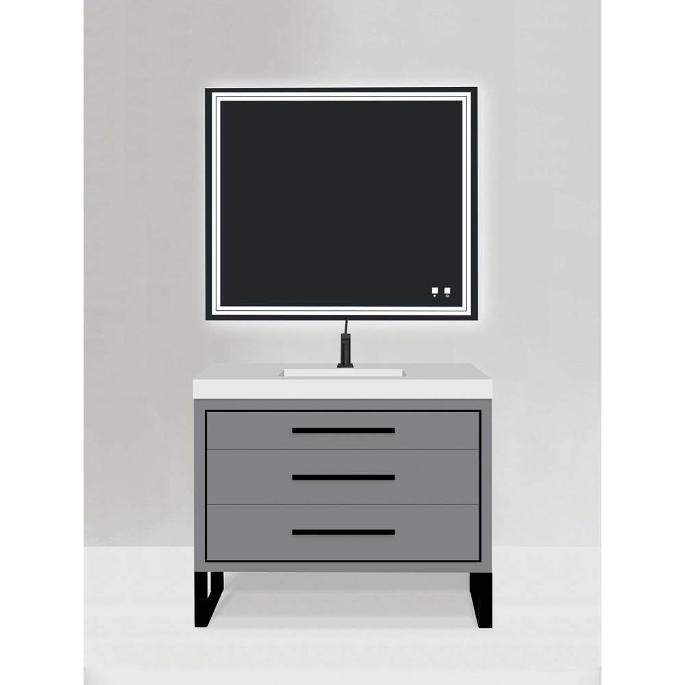 Madeli - Madeli Estate 48C'' Free standing Vanity Cabinet in Studio Grey/HW: Matte Black(MB) - Studio Gray With Matte Black