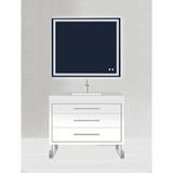 Madeli - Madeli Estate 48C'' Free standing Vanity Cabinet in White/HW: Polished Chrome(PC) - White With Polished Chrome