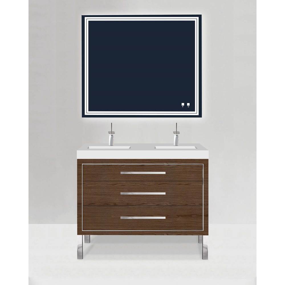 Madeli - Madeli Estate 48D'' Free standing Vanity Cabinet in Brandy/HW: Satin Brass(SB) - Brandy With Satin Brass