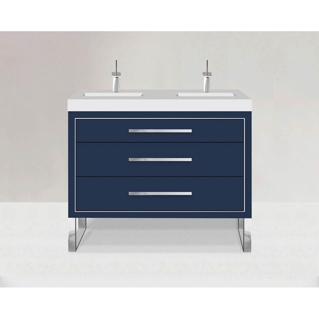 Madeli - Madeli Estate 48D'' Free standing Vanity Cabinet in Sapphire/HW: Matte Black(MB) - Sapphire With Matte Black