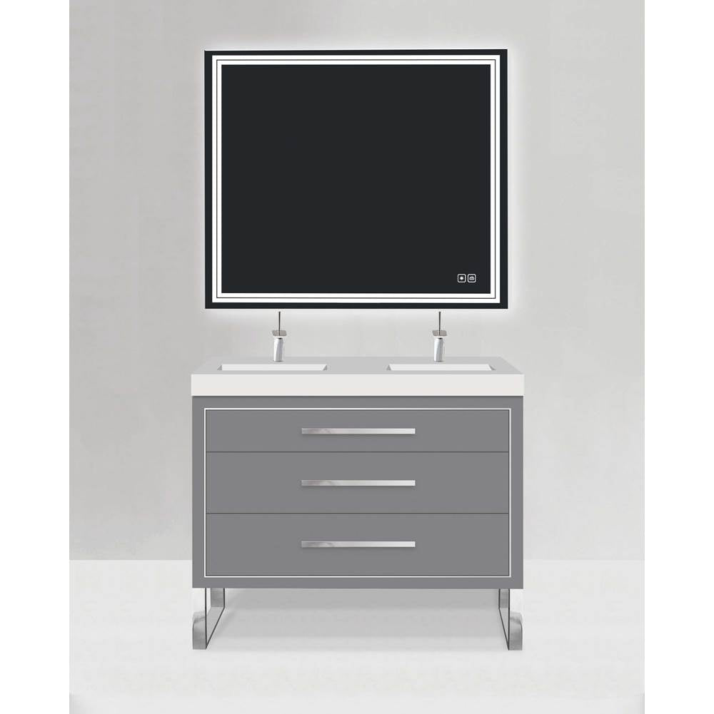 Madeli - Madeli Estate 48D'' Free standing Vanity Cabinet in Grey/HW: Polished Chrome(PC) - Studio Gray With Polished Chrome
