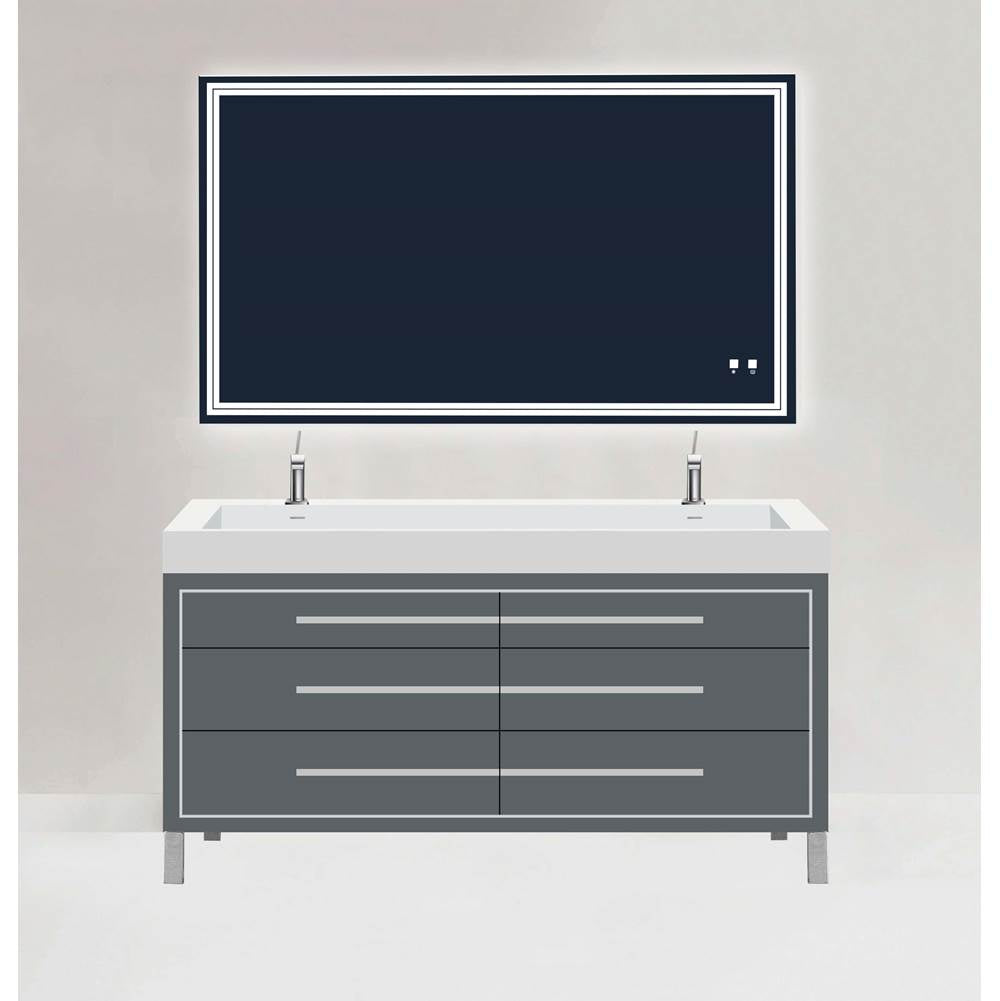 Madeli - Madeli Estate 60D'' Free standing Vanity Cabinet in Studio Grey/HW: Brushed Nickel(BN) - Studio Gray With Brushed Nickel