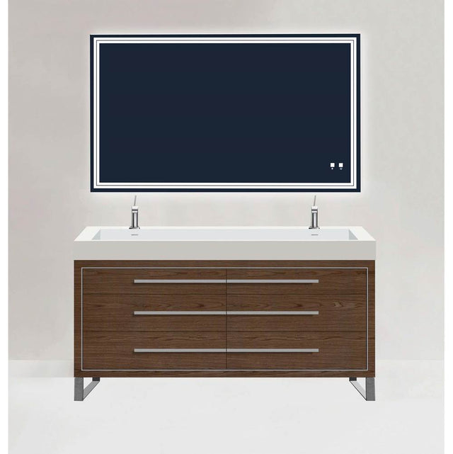 Madeli - Madeli Estate 72'' Free standing Vanity Cabinet in Brandy/HW: Brushed Nickel(BN) - Brandy With Brushed Nickel