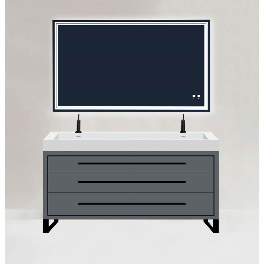 Madeli - Madeli Estate 72'' Free standing Vanity Cabinet in Studio Grey/HW: Matte Black(MB) - Studio Gray With Matte Black