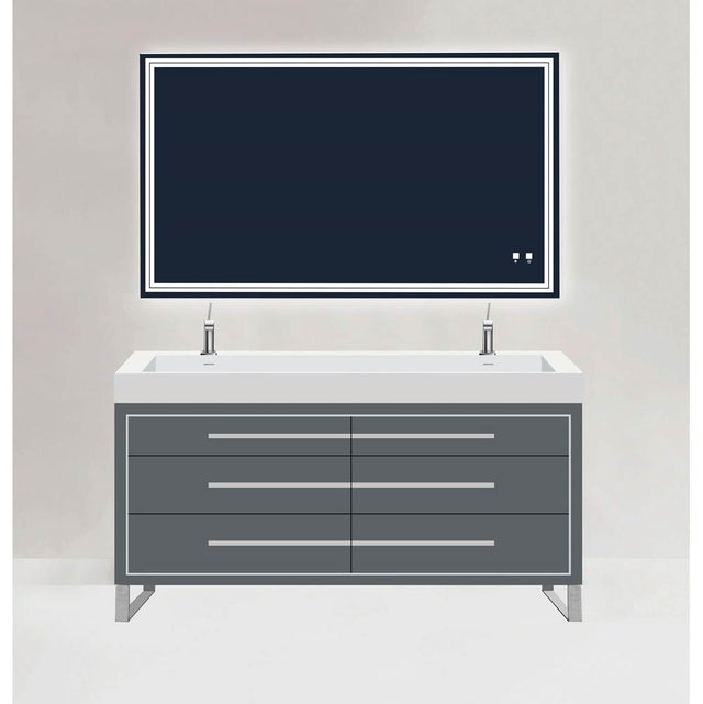Madeli - Madeli Estate 72'' Free standing Vanity Cabinet in Studio Grey/HW: Polished Nickel(PN) - Studio Gray With Polished Nickel