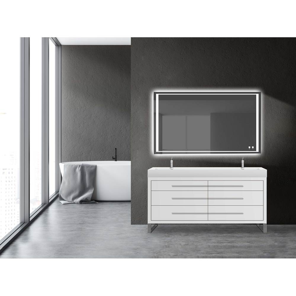 Madeli - Madeli Estate 72'' Free standing Vanity Cabinet in White/HW: Polished Chrome(PC) - White With Polished Chrome