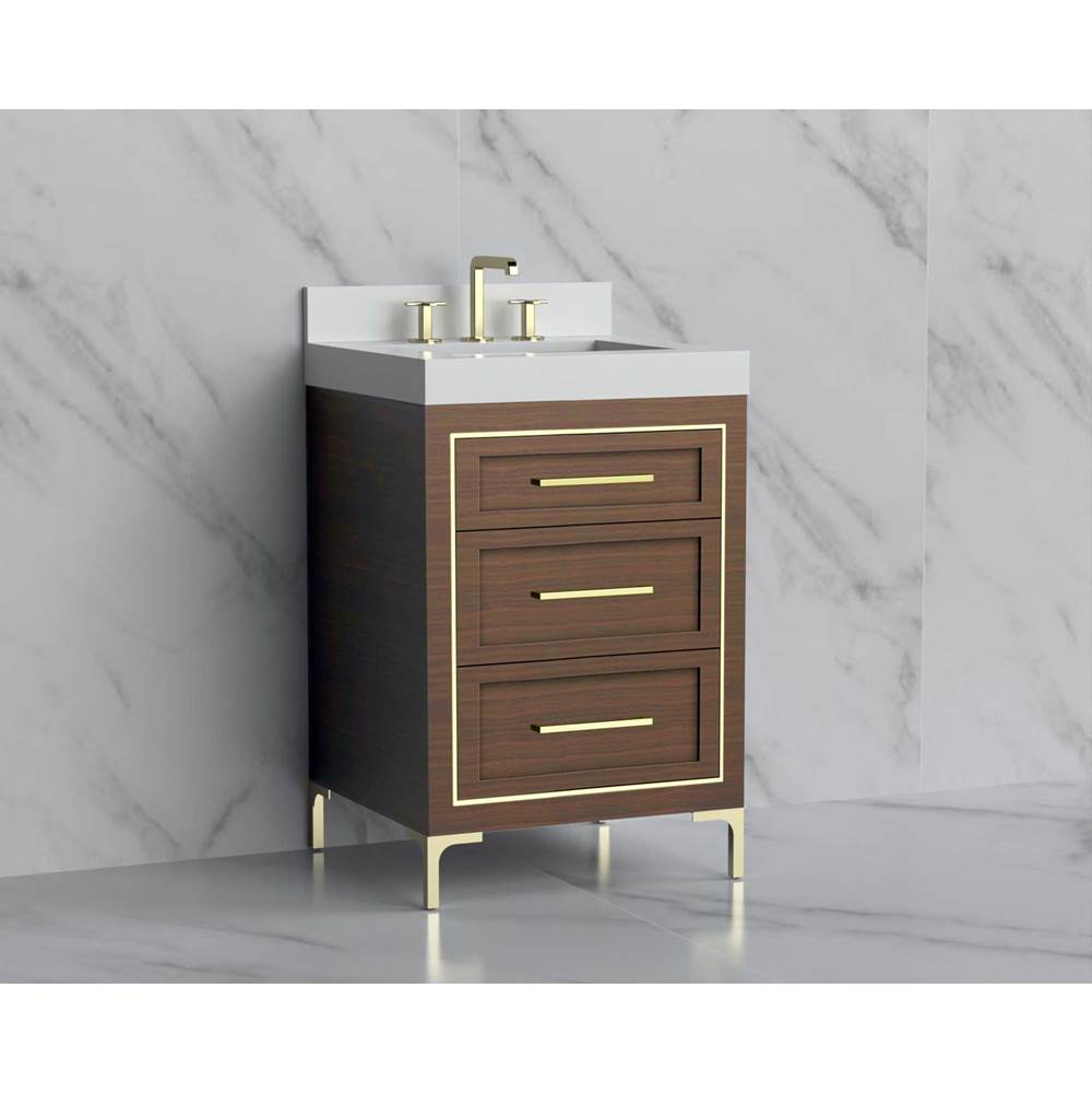 Madeli - Madeli Vision 24'' Free standing Vanity Cabinet in Brandy/HW: Handles/Feet Polished Chrome(PC) - Brandy With Polished Chrome