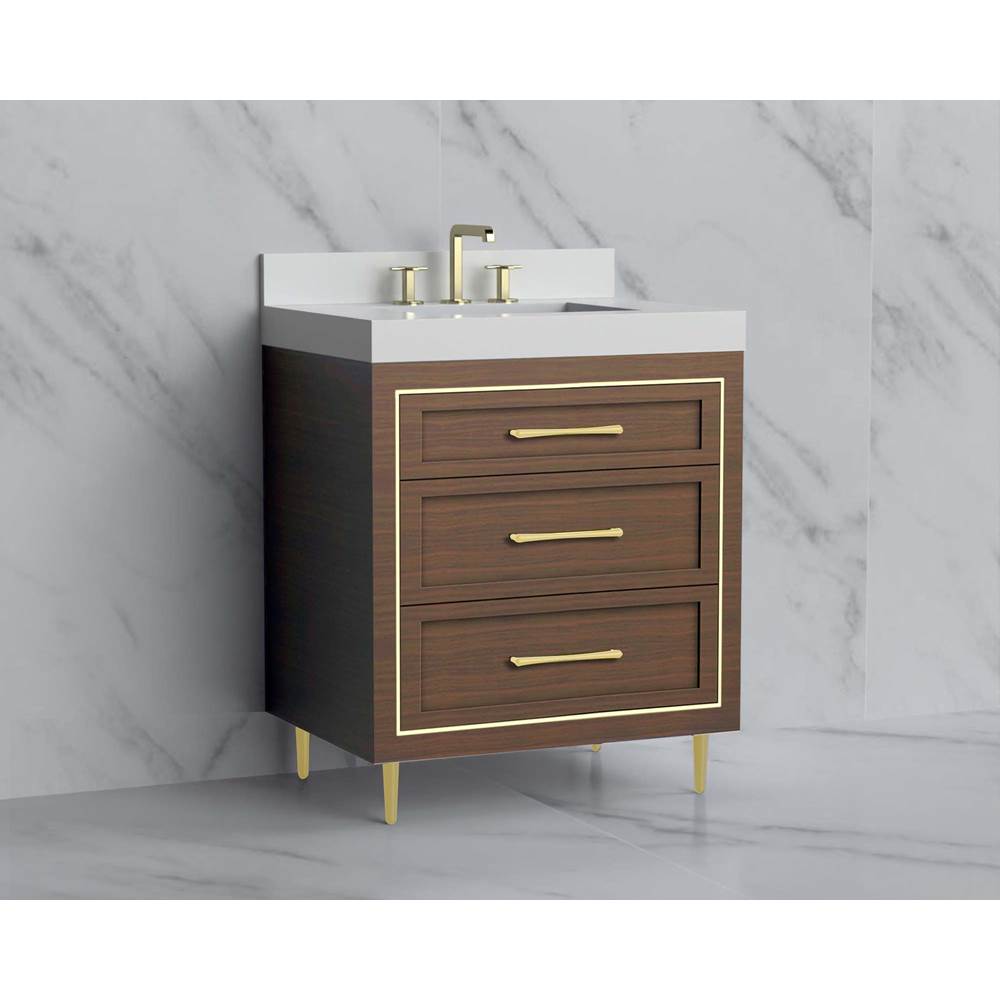 Madeli - Madeli Vision 30'' Free standing Vanity Cabinet in Brandy/HW: Handles/Feet Matte Black(MB) - Brandy With Matte Black