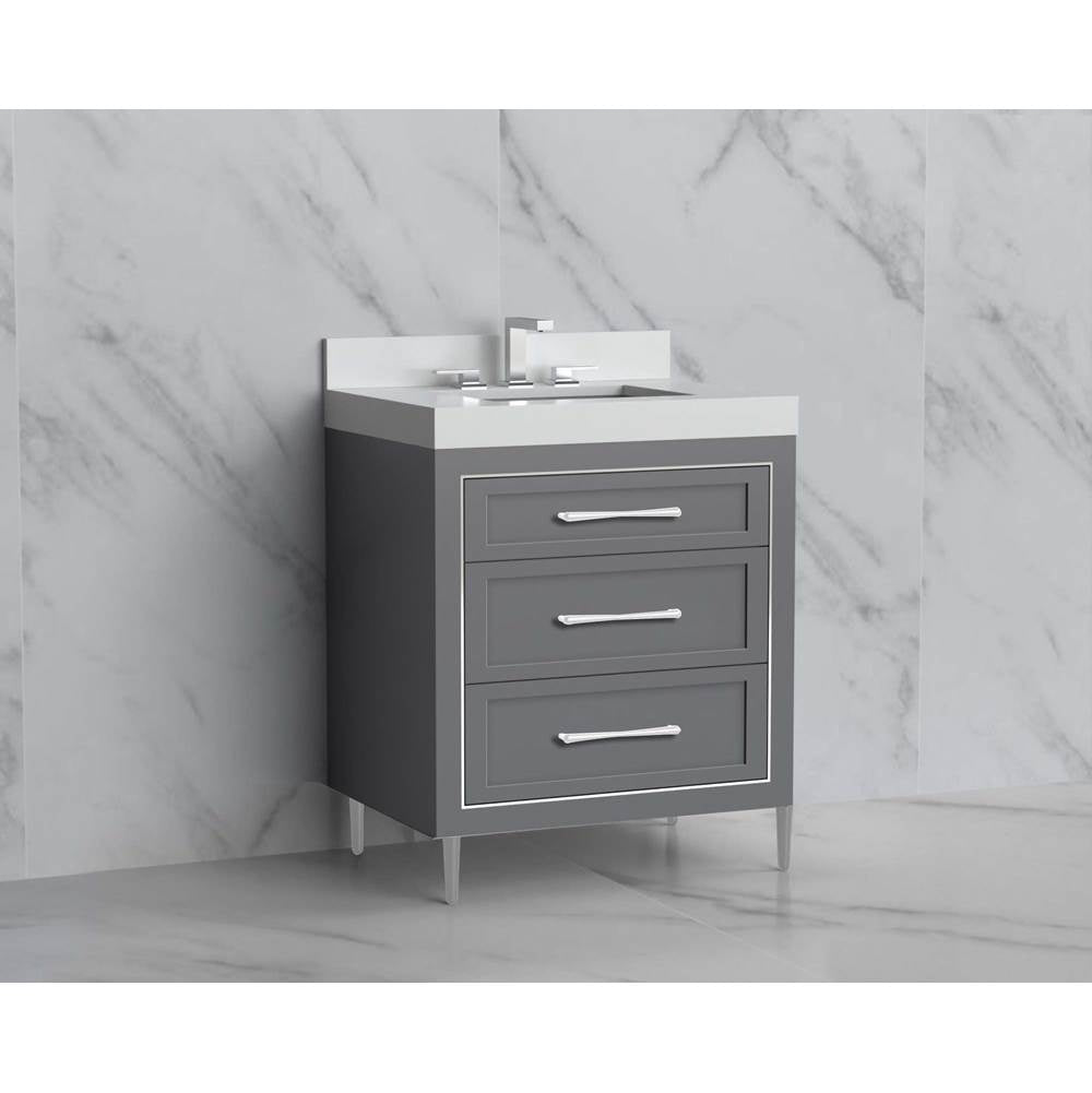 Madeli - Madeli Vision 30'' Free standing Vanity Cabinet in Studio Grey/HW: Handles/Feet Polished Nickel(PN) - Studio Gray With Polished Nickel