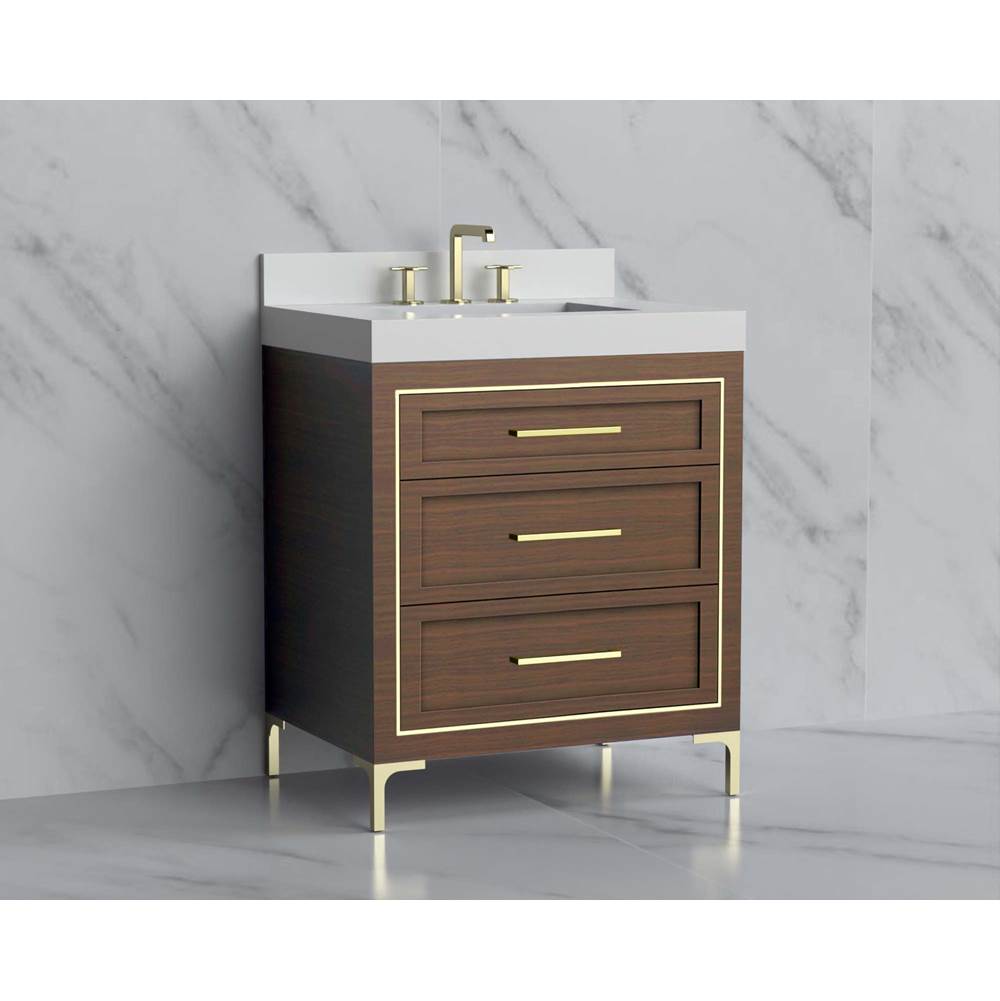 Madeli - Madeli Vision 30'' Free standing Vanity Cabinet in Brandy/HW: Handles/Feet Polished Chrome(PC) - Brandy With Polished Chrome