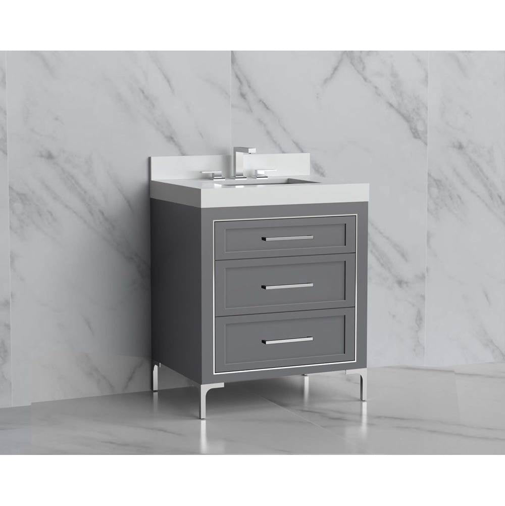 Madeli - Madeli Vision 30'' Free standing Vanity Cabinet in Studio Grey/HW: Handles/Feet Matte Black(MB) - Studio Gray With Matte Black