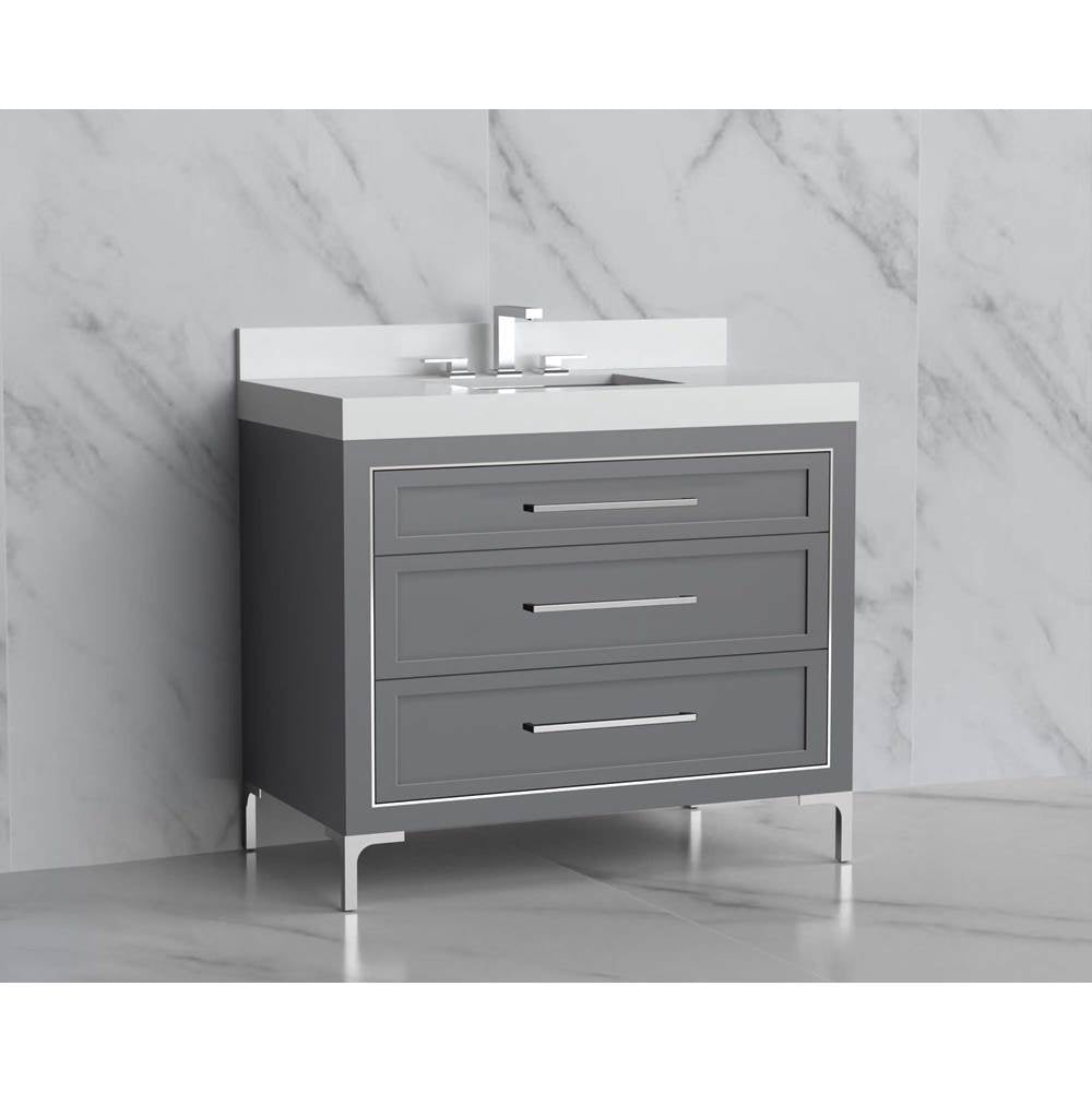 Madeli - Madeli Vision 36'' Free standing Vanity Cabinet in Studio Grey/HW: Handles/Feet Matte Black(MB) - Studio Gray With Matte Black