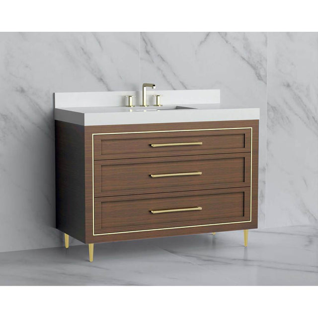 Madeli - Madeli Vision 48C'' Free standing Vanity Cabinet in Brandy/HW: Handles/Feet Polished Chrome(PC) - Brandy With Polished Chrome