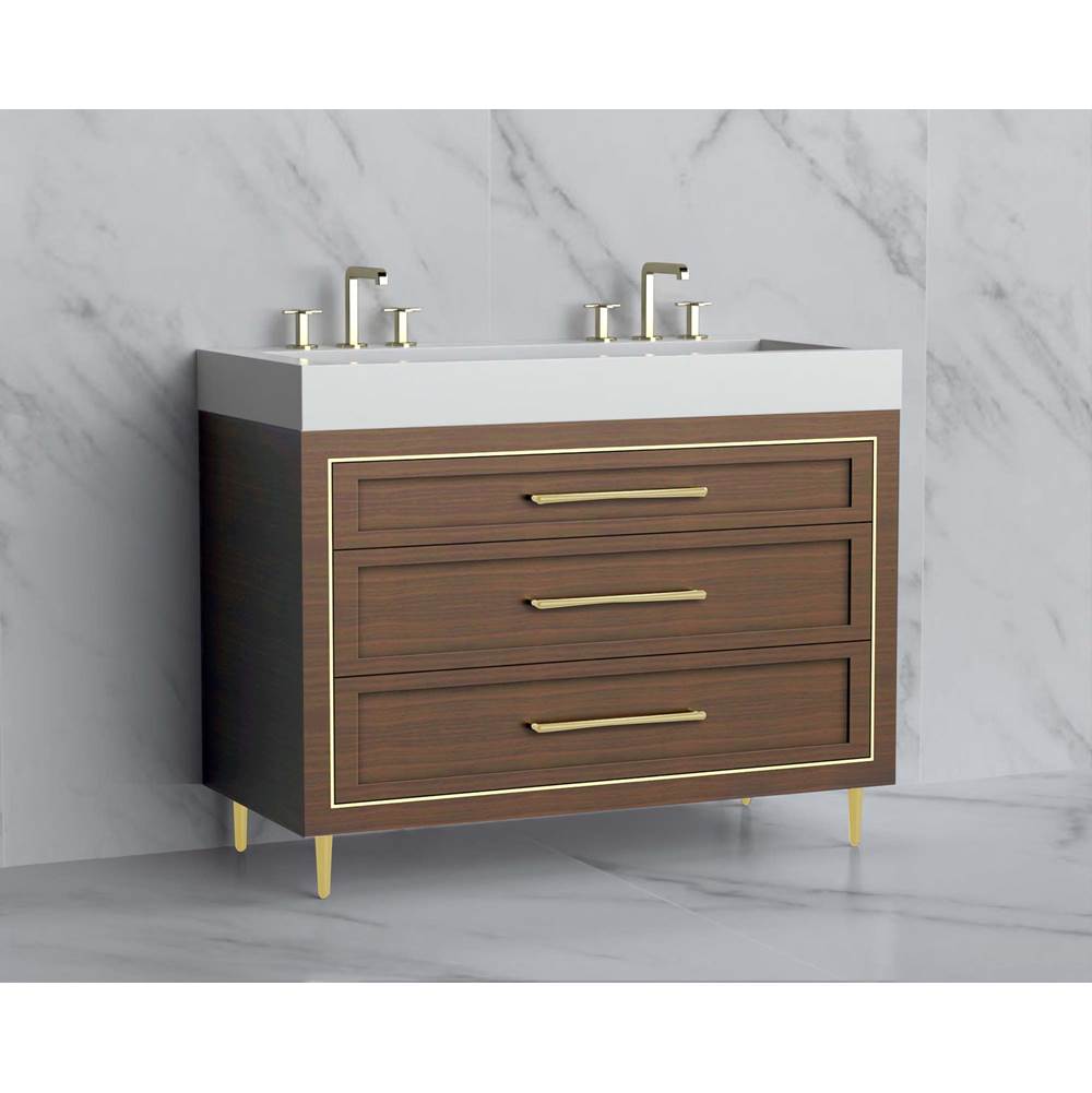 Madeli - Madeli Vision 48D'' Free standing Vanity Cabinet in Brandy/HW: Handles/Feet Matte Black(MB) - Brandy With Matte Black