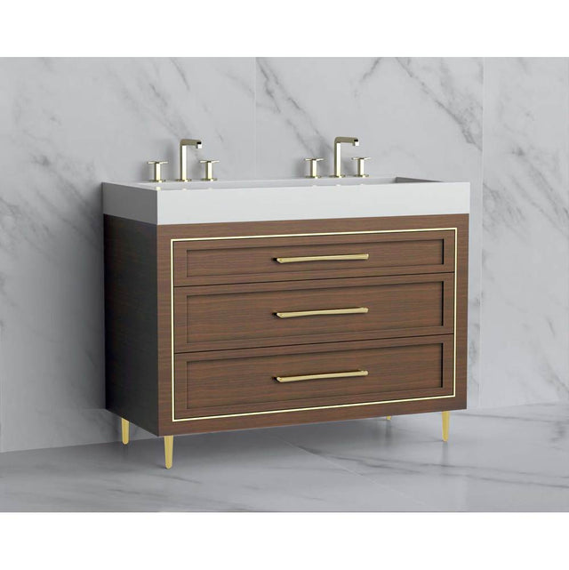 Madeli - Madeli Vision 48D'' Free standing Vanity Cabinet in Brandy/HW: Handles/Feet Polished Chrome(PC) - Brandy With Polished Chrome