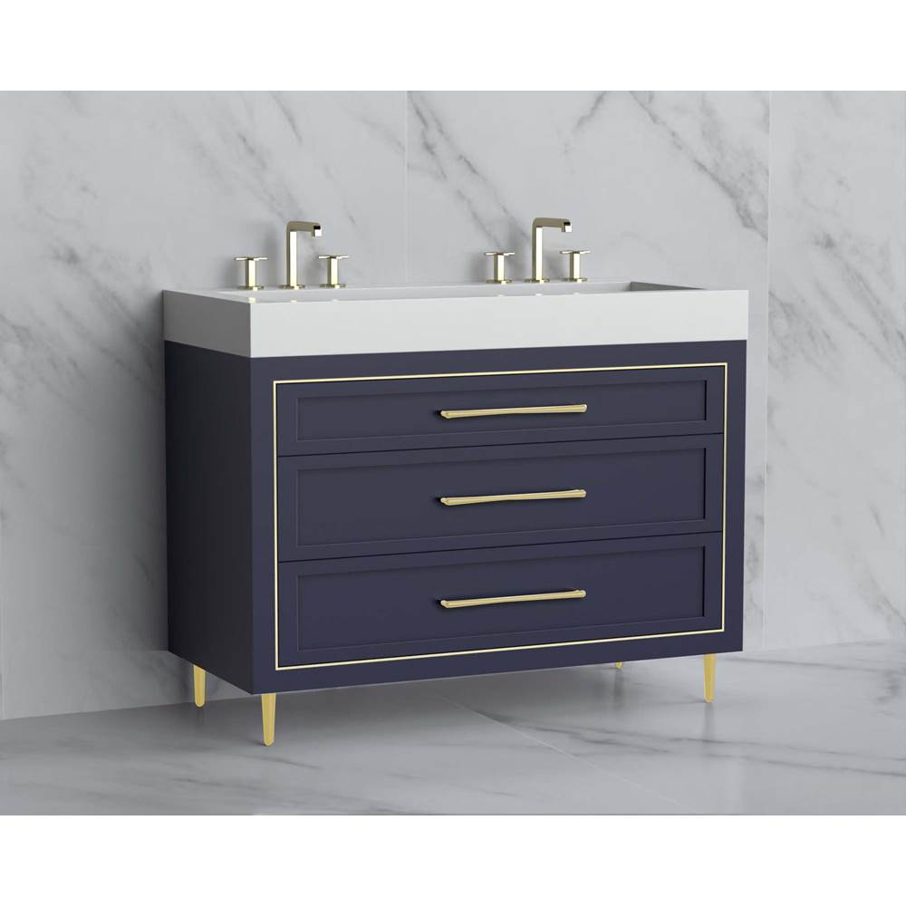 Madeli - Madeli Vision 48D'' Free standing Vanity Cabinet in Sapphire/HW: Handles/Feet Polished Chrome(PC) - Sapphire With Polished Chrome