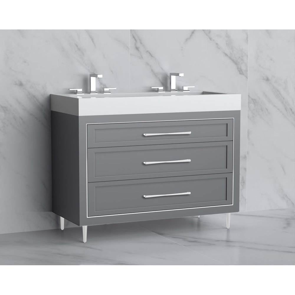 Madeli - Madeli Vision 48D'' Free standing Vanity Cabinet in Studio Grey/HW: Handles/Feet Polished Chrome(PC) - Studio Gray With Polished Chrome