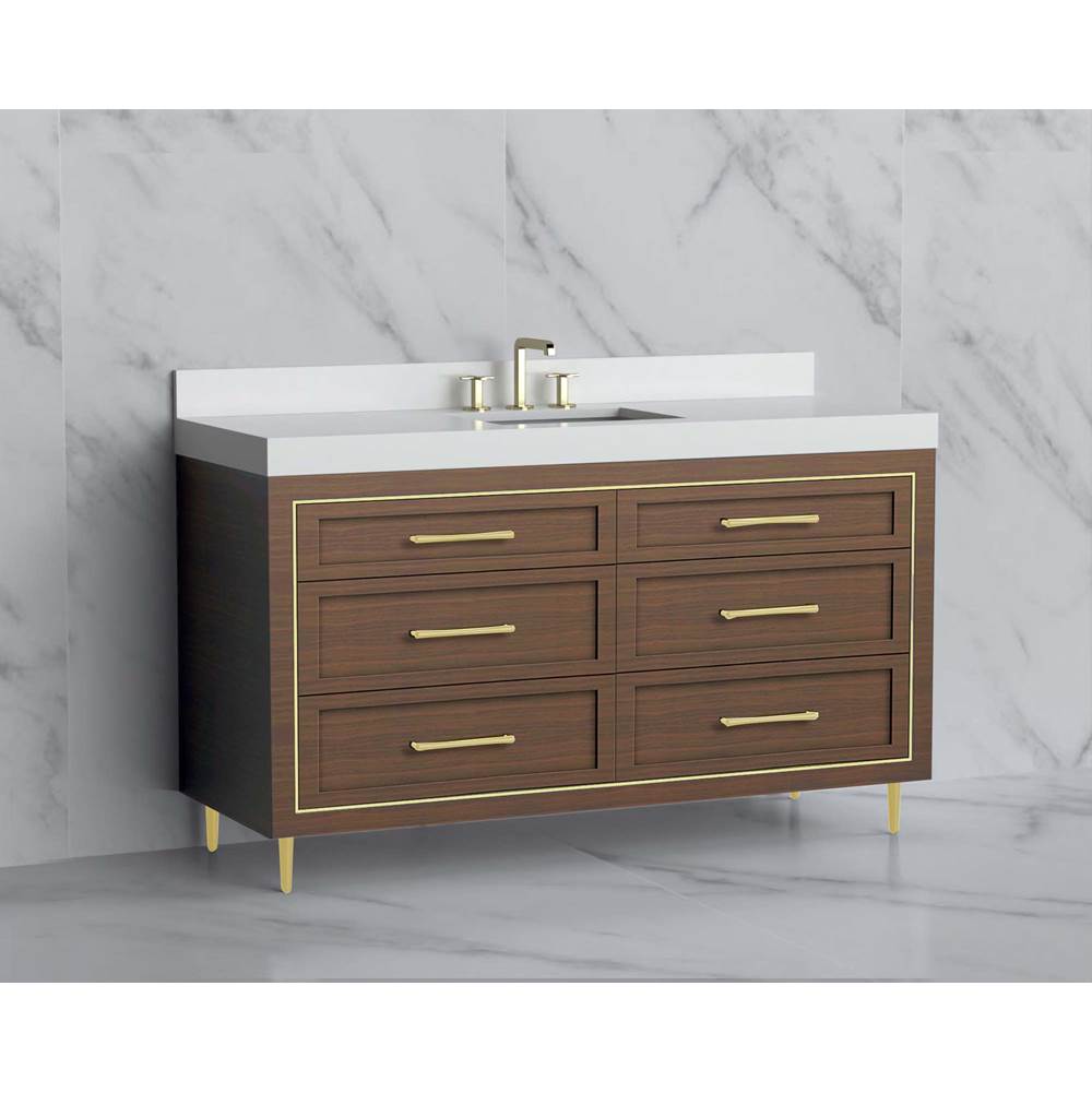 Madeli - Madeli Vision 60C'' Free standing Vanity Cabinet in Brandy/HW: Handles/Feet Polished Chrome(PC) - Brandy With Polished Chrome
