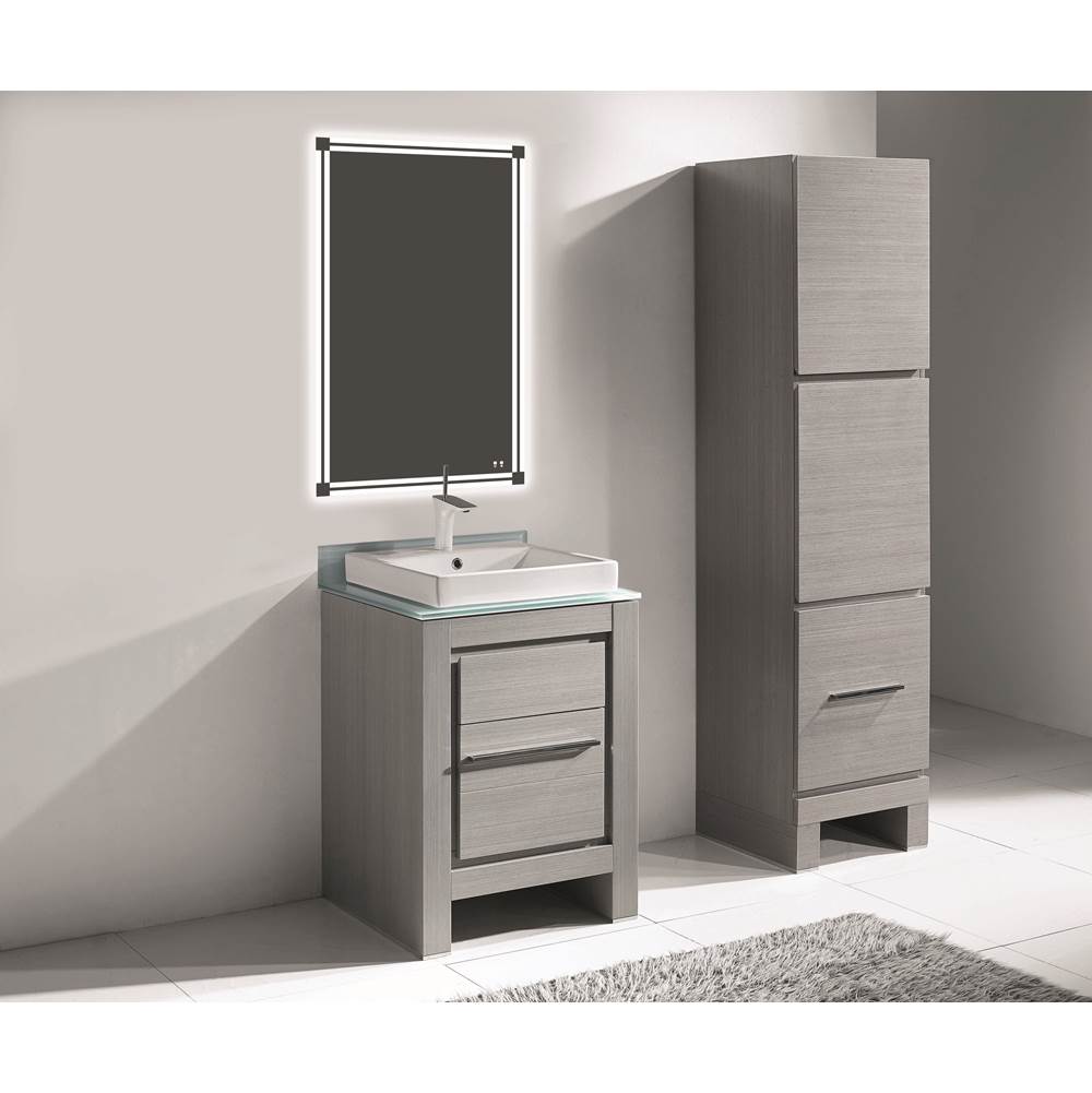 Madeli - Madeli Vicenza 24'' Free Standing Ash Grey/HW: Polished Chrome(PC) - Ash Gray With Polished Chrome