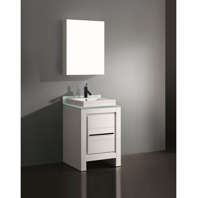 Madeli - Madeli Vicenza 24'' Free Standing White/HW: Polished Chrome(PC) - White With Polished Chrome