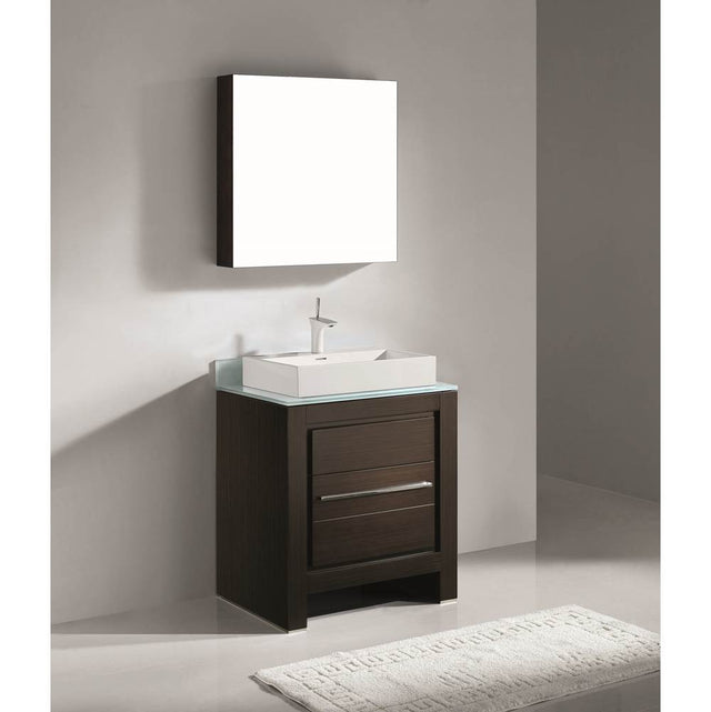 Madeli - Madeli Vicenza 30'' Free Standing Walnut/HW: Polished Chrome(PC) - Walnut With Polished Chrome