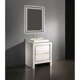 Madeli - Madeli Vicenza 30'' Free Standing White/HW: Satin Brass(SB) - White With Satin Brass