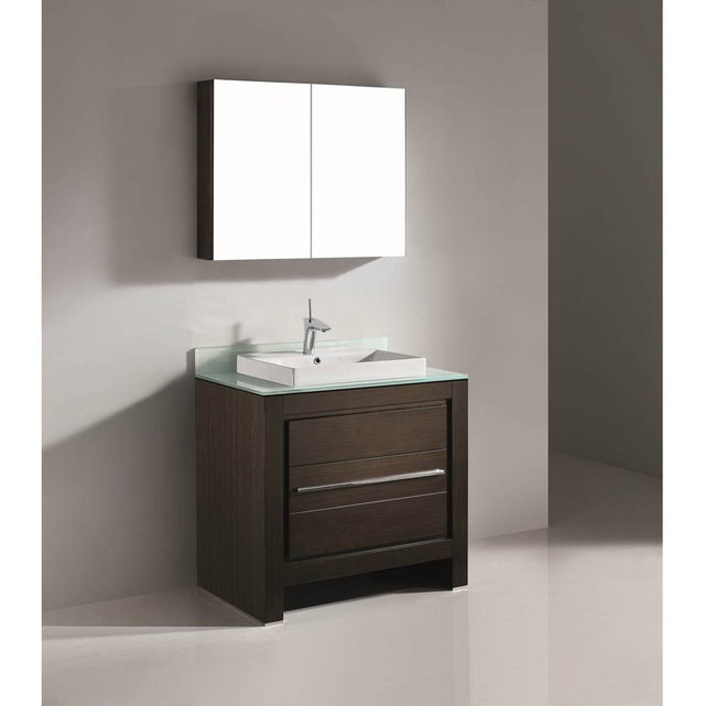 Madeli - Madeli Vicenza 36'' Free Standing Walnut/HW: Brushed Nickel(BN) - Walnut With Brushed Nickel