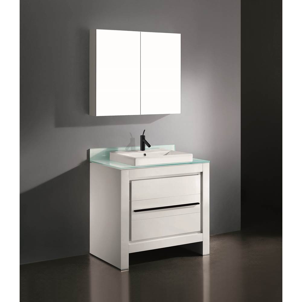 Madeli - Madeli Vicenza 36'' Free Standing White/HW: Matte Black(MB) - White With Matte Black