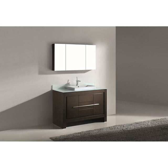 Madeli - Madeli Vicenza 48C'' Free Standing Walnut/HW: Brushed Nickel(BN) - Walnut With Brushed Nickel