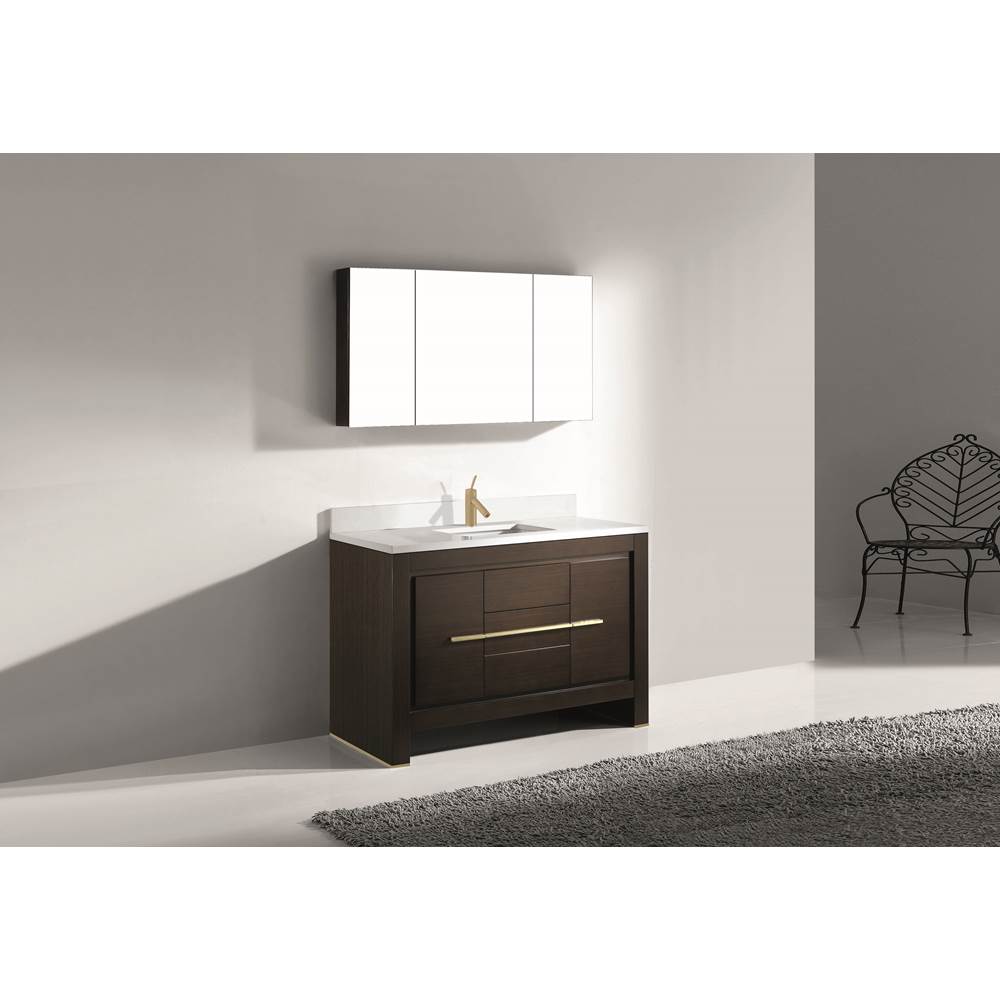 Madeli - Madeli Vicenza 48C'' Free Standing Walnut/HW: Satin Brass(SB) - Walnut With Satin Brass