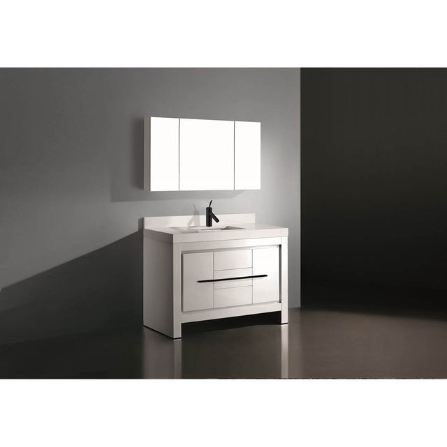 Madeli - Madeli Vicenza 48C'' Free Standing White/HW: Matte Black(MB) - White With Matte Black