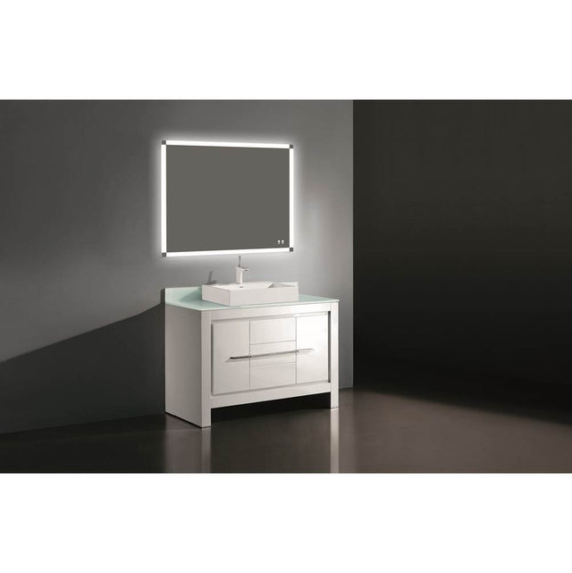 Madeli - Madeli Vicenza 48C'' Free Standing White/HW: Polished Chrome(PC) - White With Polished Chrome