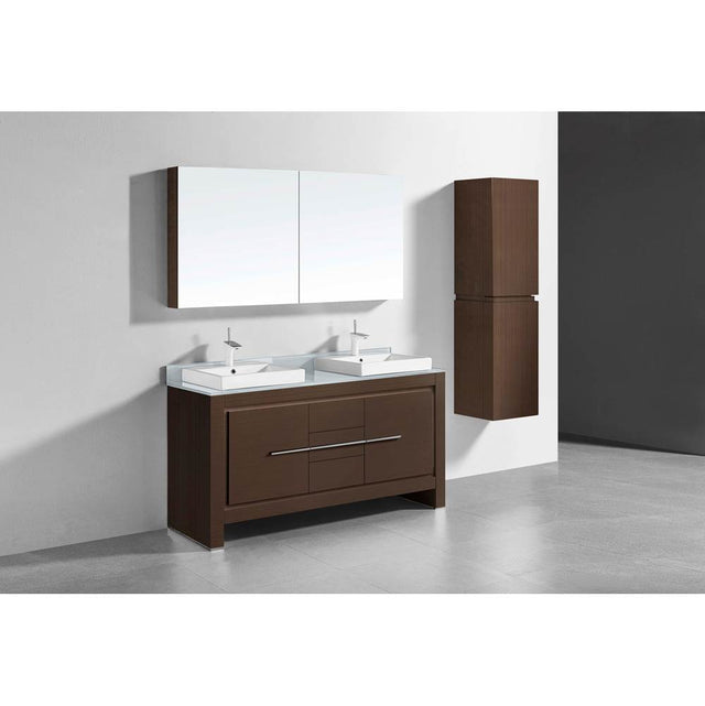 Madeli - Madeli Vicenza 60CD'' Free Standing Walnut/HW: Satin Brass(SB) - Walnut With Satin Brass