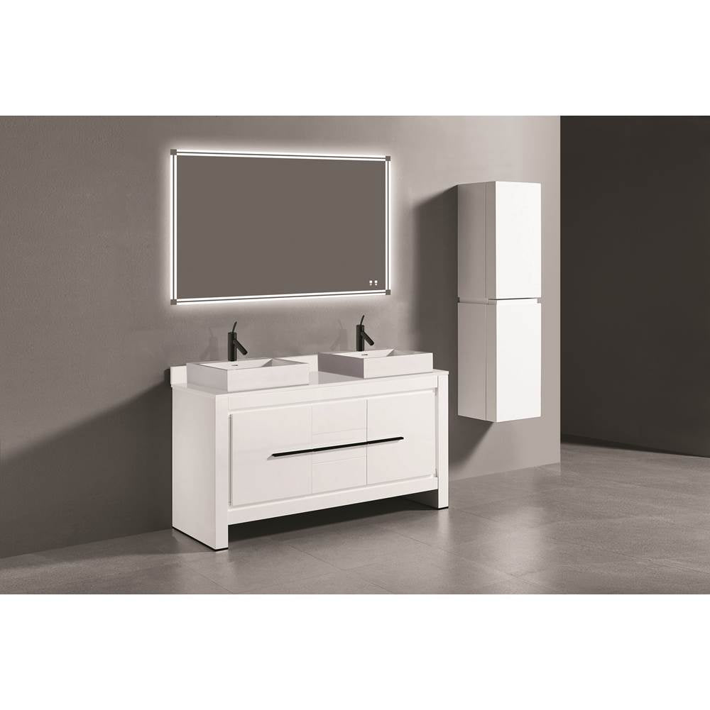 Madeli - Madeli Vicenza 60CD'' Free Standing White/HW: Matte Black(MB) - White With Matte Black