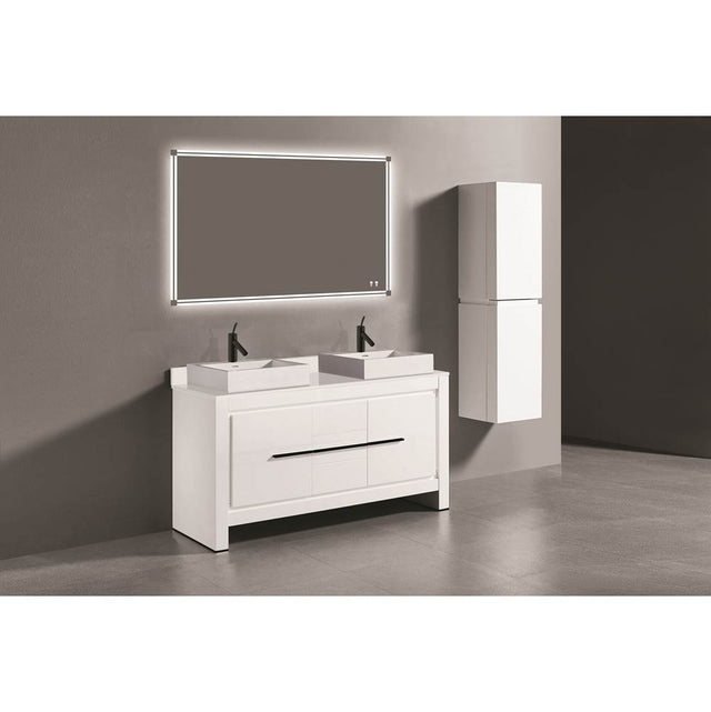 Madeli - Madeli Vicenza 60CD'' Free Standing White/HW: Matte Black(MB) - White With Matte Black
