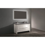Madeli - Madeli Vicenza 60CD'' Free Standing White/HW: Satin Brass(SB) - White With Satin Brass