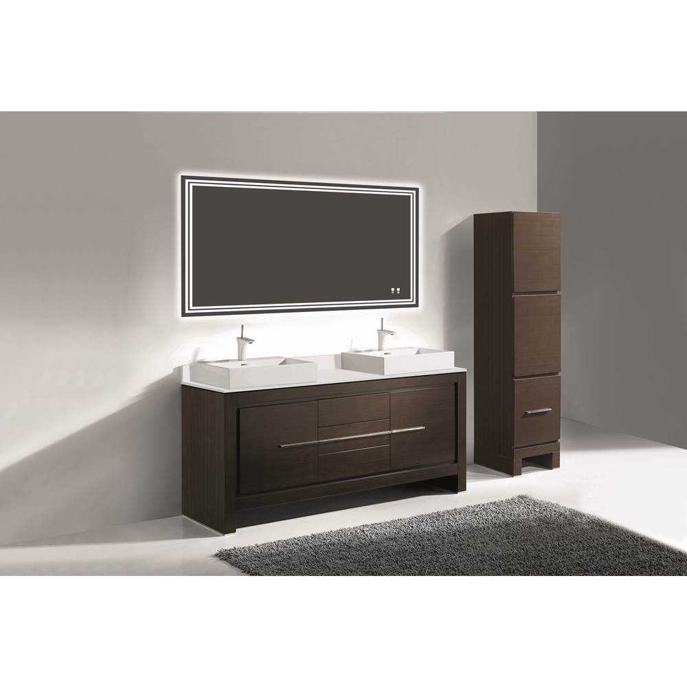 Madeli - Madeli Vicenza 72D'' Free Standing Walnut/HW: Brushed Nickel(BN) - Walnut With Brushed Nickel