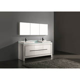 Madeli - Madeli Vicenza 72D'' Free Standing White/HW: Matte Black(MB) - White With Matte Black