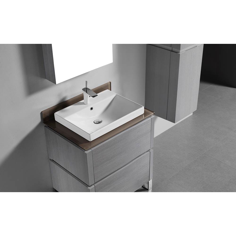 Madeli - Madeli Tempered Glass  Countertop,  30'' x 22'' x 5/8'', Smoke Grey, - Smoke Grey