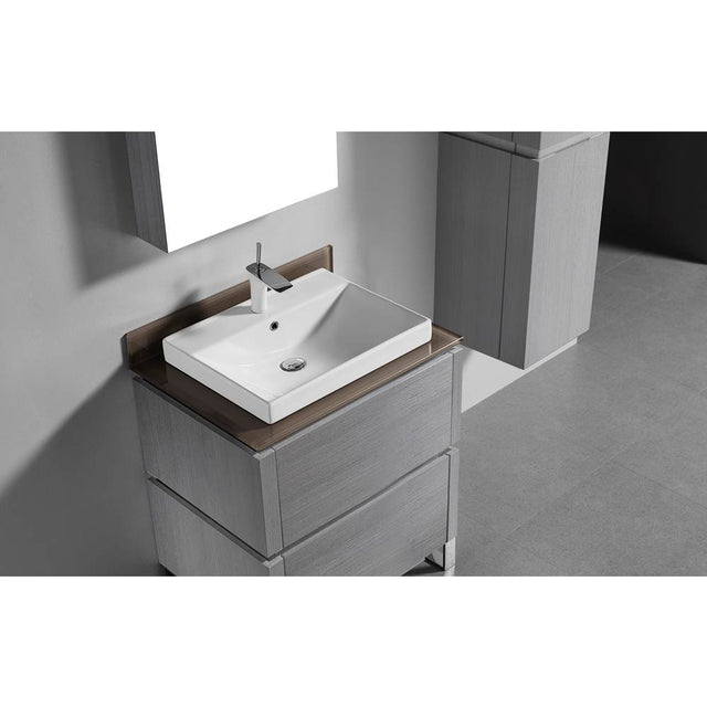 Madeli - Madeli Tempered Glass  Countertop,  30'' x 22'' x 5/8'', Smoke Grey, - Smoke Grey