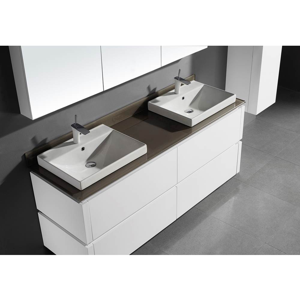 Madeli - Madeli Tempered Glass  Countertop,  72'' x 22'' x 5/8'', Smoke Grey, - Smoke Grey