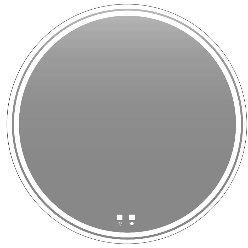 Madeli - Madeli Lunar Lighted Slique Mirror, 30'' x 7/8'', Round, 2700/4000K Temperature, Deffoger, Dimmable