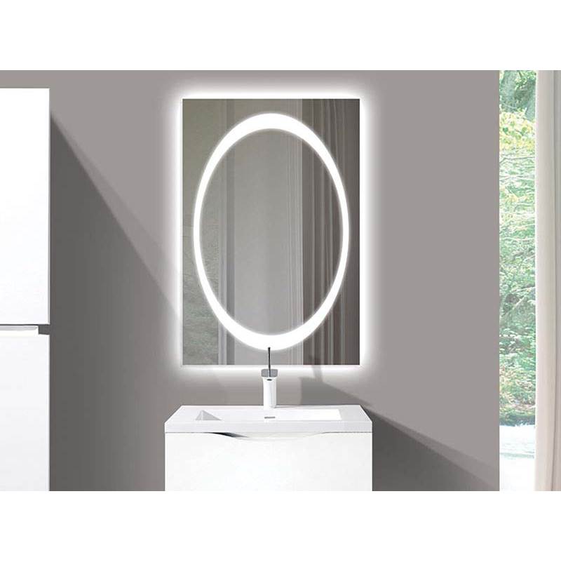Madeli - Madeli Muse Lighted Slique Mirror, 24'' x 36'' x 7/8'', Oval, 2700/4000K Temperature, Deffoger, Dimmable