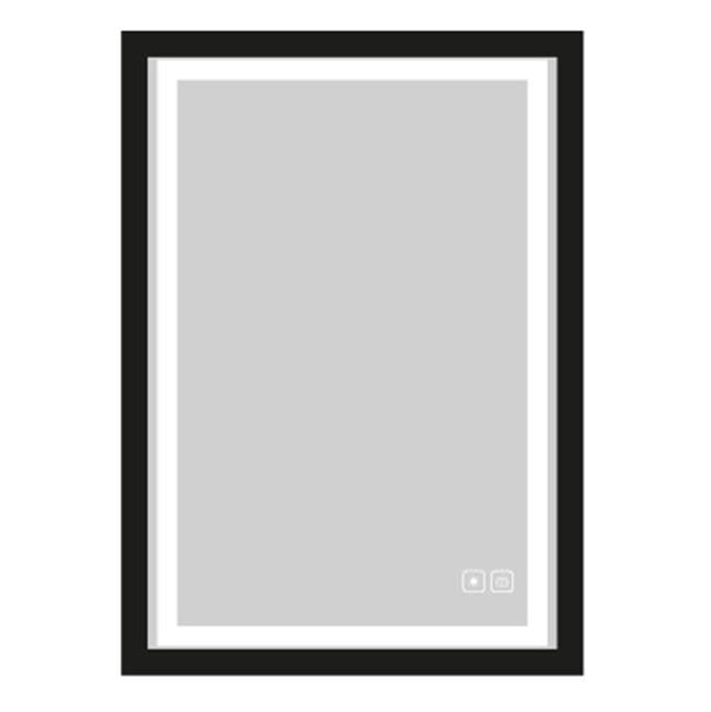 Madeli - Madeli Portrait Lighted Slique Mirror, 30'' x 30'' x 7/8'', Rectangular, Frame in Satin Brass, 2700/4000K Temperature, Deffoger, Dimmable - Satin Brass