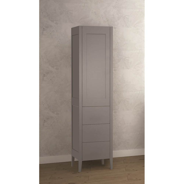 Madeli - Madeli Encore 18''W x 18''D x 76''H Free Standing Linen Cabinet L Hinged In Studio Grey/HW:  No Handles - Studio Gray