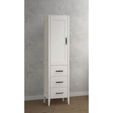 Madeli - Madeli Encore 18''W x 18''D x 76''H Free Standing Linen Cabinet L Hinged In White/HW: Matte Black(MB) - White With Matte Black